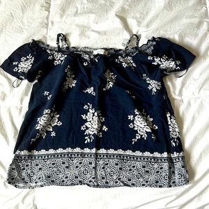 Love tree Women top, Navy blue